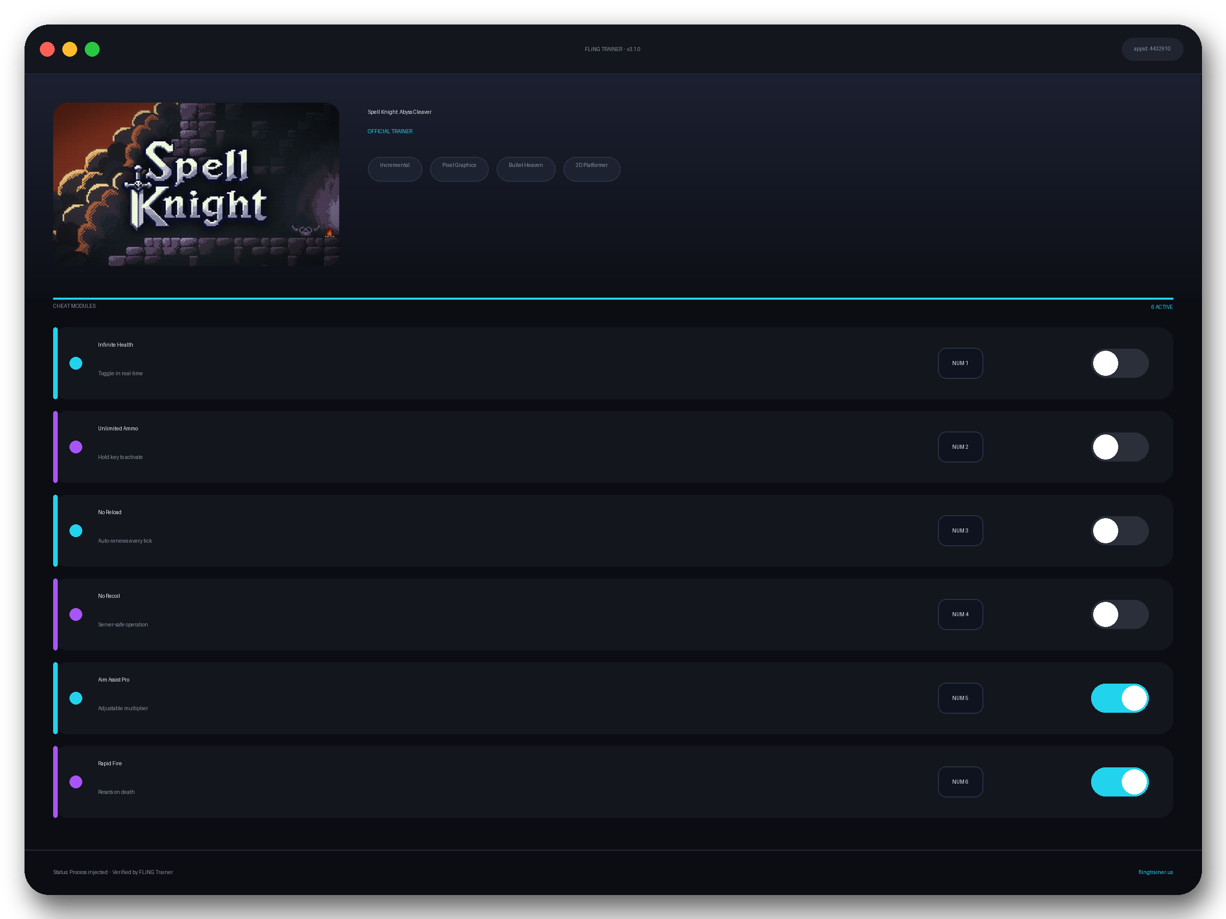 Spell Knight: Abyss Cleaver Trainer interface