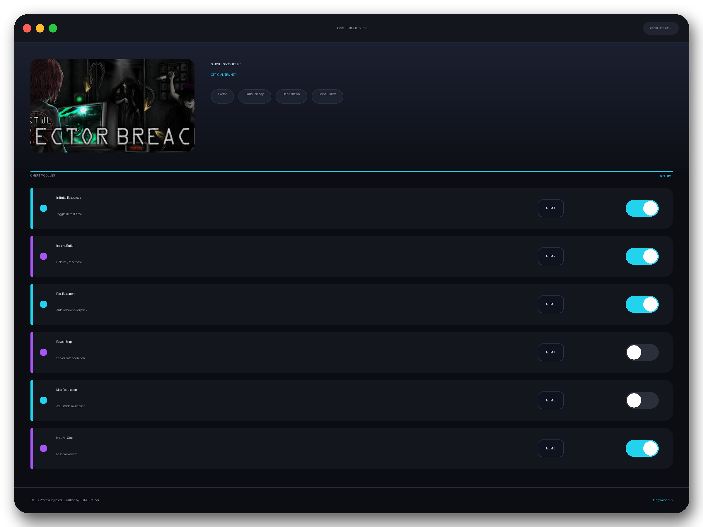 SSTWL - Sector Breach Trainer interface
