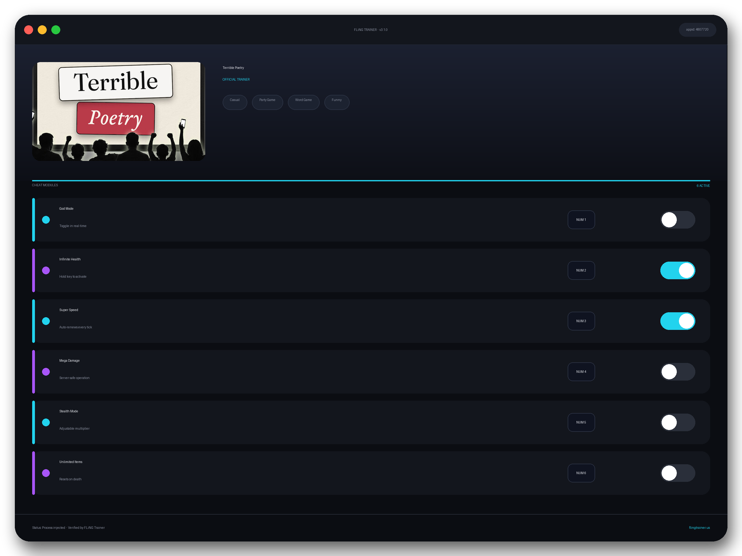Terrible Poetry Trainer interface