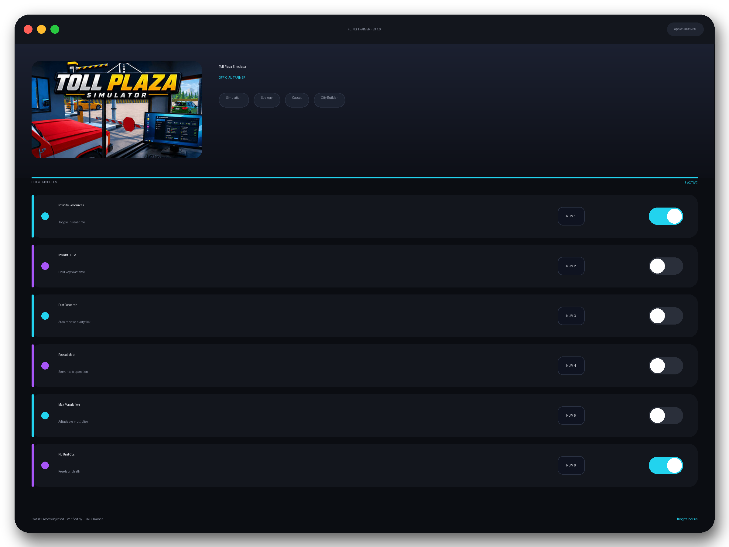 Toll Plaza Simulator Trainer interface