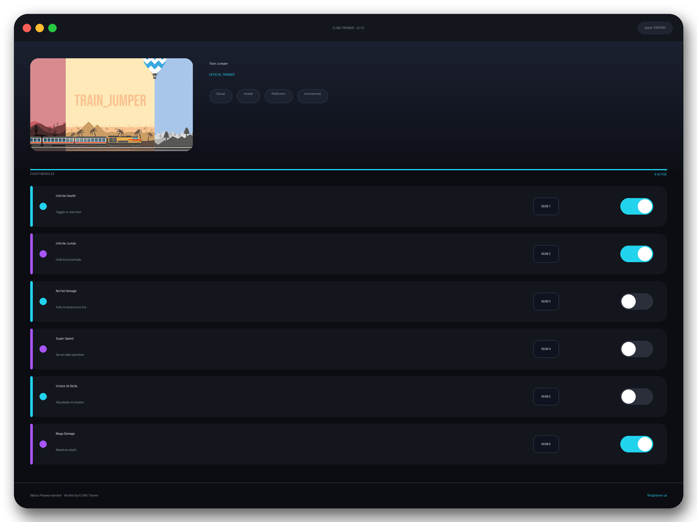 Train Jumper Trainer interface