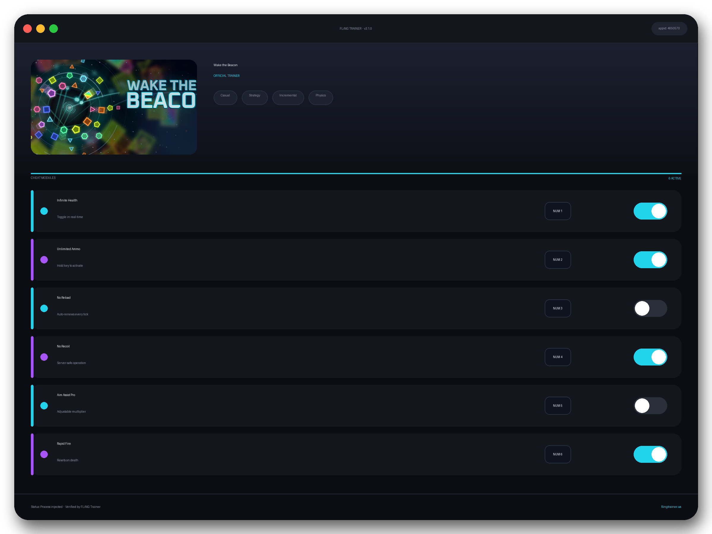 Wake the Beacon Trainer interface