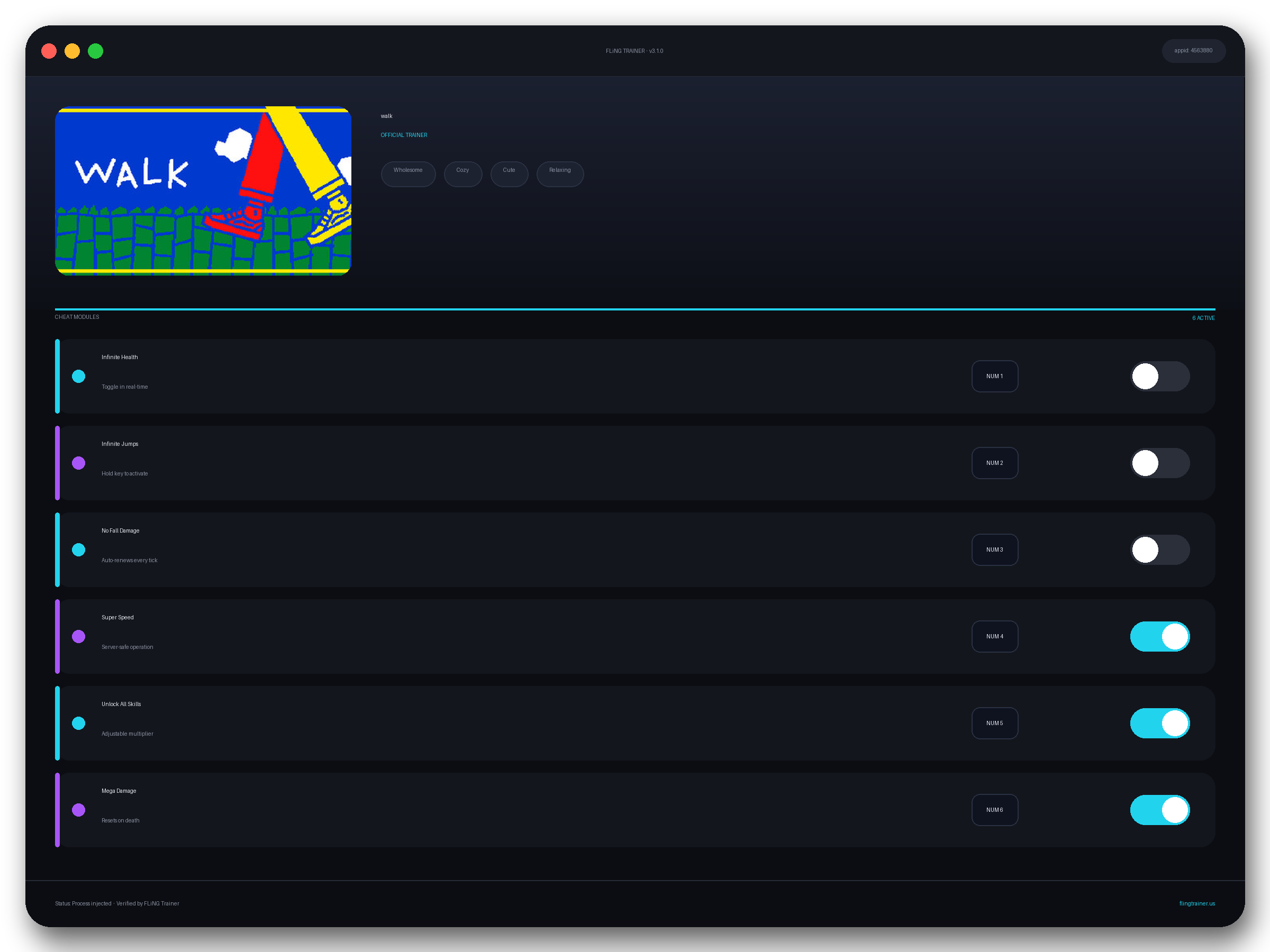 walk Trainer interface