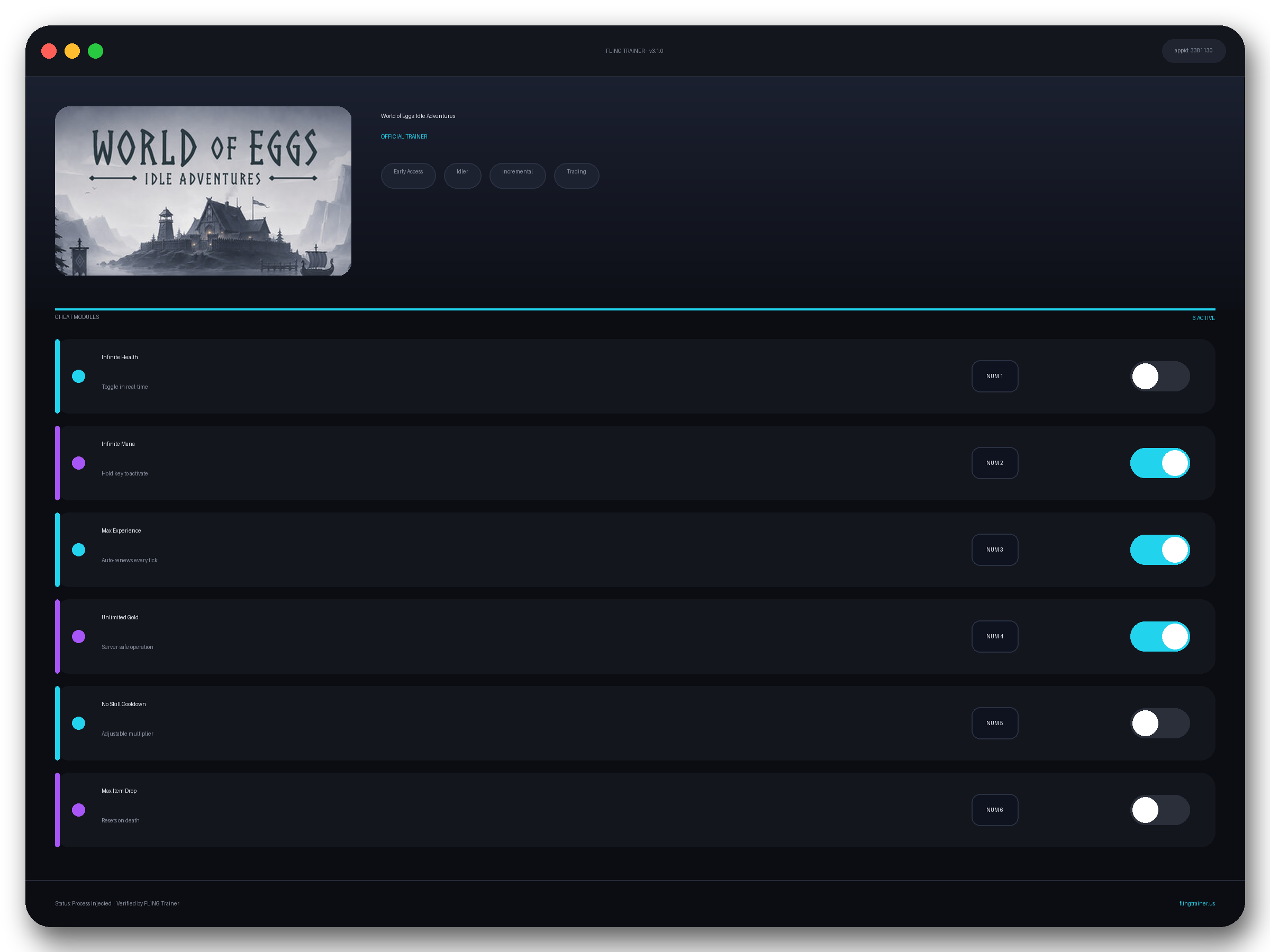 World of Eggs: Idle Adventures Trainer interface