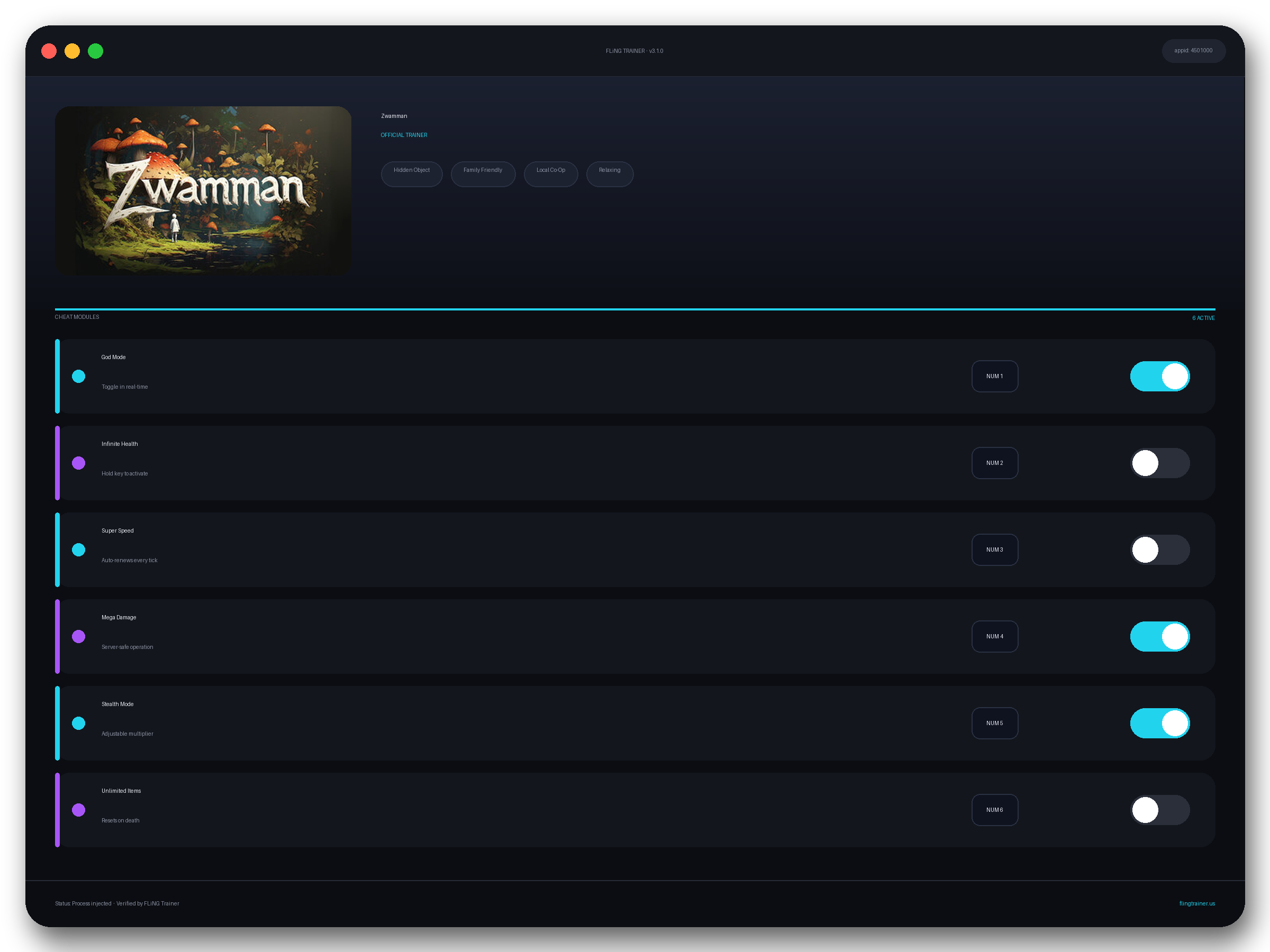 Zwamman Trainer interface